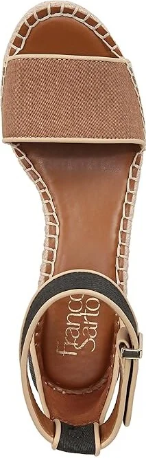 Franco Sarto Clemens Raffia Espadrille Wedge Heel Sandals Women's Sandals Tan/Black Fabric : 9.5 M, Leather/Suede - Image 2
