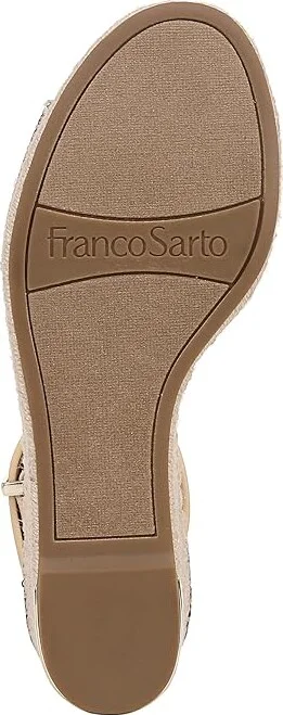 Franco Sarto Clemens Raffia Espadrille Wedge Heel Sandals Women's Sandals Tan/Black Fabric : 9.5 M, Leather/Suede - Image 3