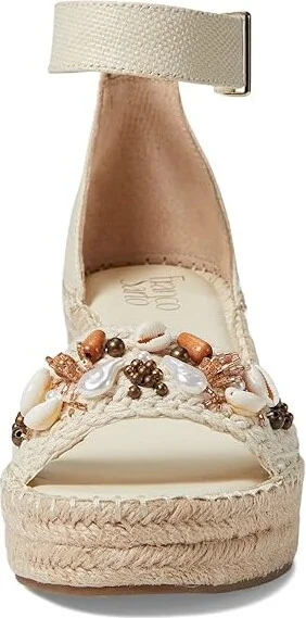 Franco Sarto Clemensshl Women's Shoes Beige Raffia : 10 M, Textile - Image 2