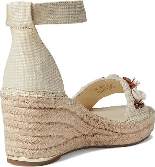 Franco Sarto Clemensshl Women's Shoes Beige Raffia : 10 M, Textile - Image 4