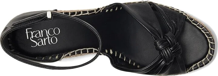 Franco Sarto Clementine Espadrille Sandals Women's Wedge Shoes Black : 8 M, Leather - Image 2