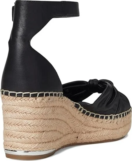 Franco Sarto Clementine Espadrille Sandals Women's Wedge Shoes Black : 8 M, Leather - Image 4