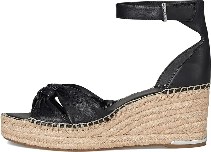 Franco Sarto Clementine Espadrille Sandals Women's Wedge Shoes Black : 8 M, Leather - Image 6
