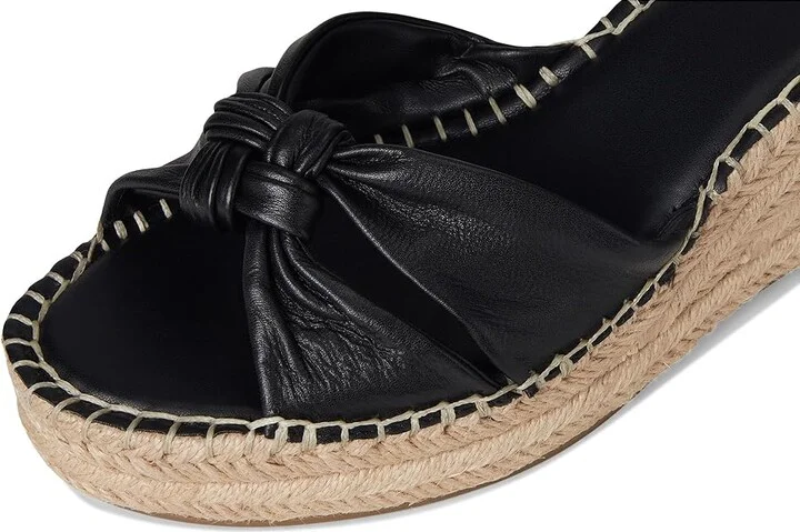 Franco Sarto Clementine Espadrille Sandals Women's Wedge Shoes Black : 8 M, Leather - Image 7