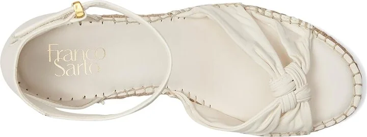Franco Sarto Clementine Espadrille Sandals Women's Wedge Shoes Cream White : 5.5 M, Leather - Image 2