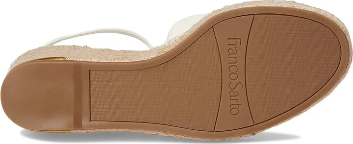 Franco Sarto Clementine Espadrille Sandals Women's Wedge Shoes Cream White : 5.5 M, Leather - Image 3