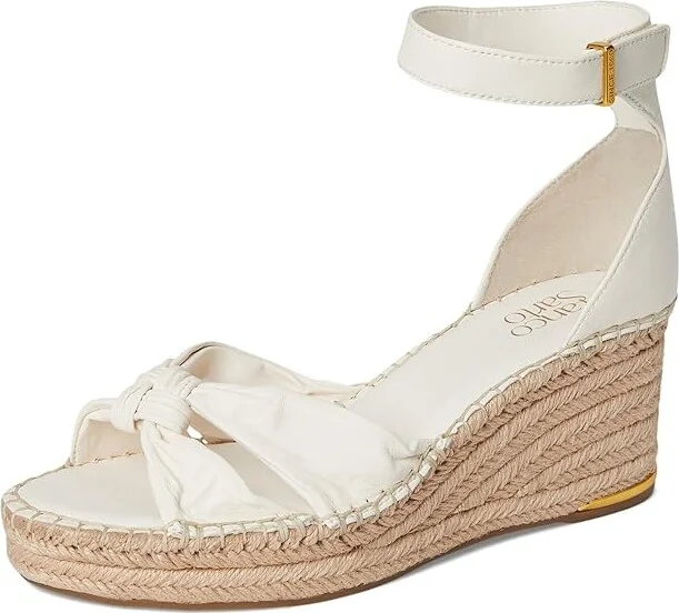 Franco Sarto Clementine Espadrille Sandals Women's Wedge Shoes Cream White : 5.5 M, Leather - Image 5
