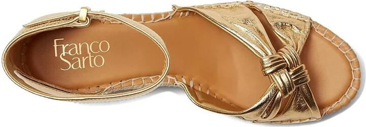 Franco Sarto Clementine Espadrille Sandals Women's Wedge Shoes Gold : 7.5 M, Leather - Image 2