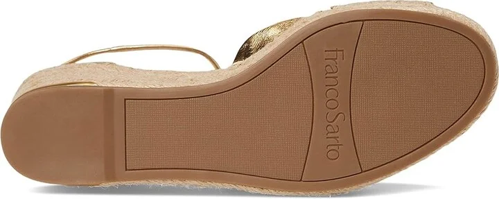 Franco Sarto Clementine Espadrille Sandals Women's Wedge Shoes Gold : 7.5 M, Leather - Image 3