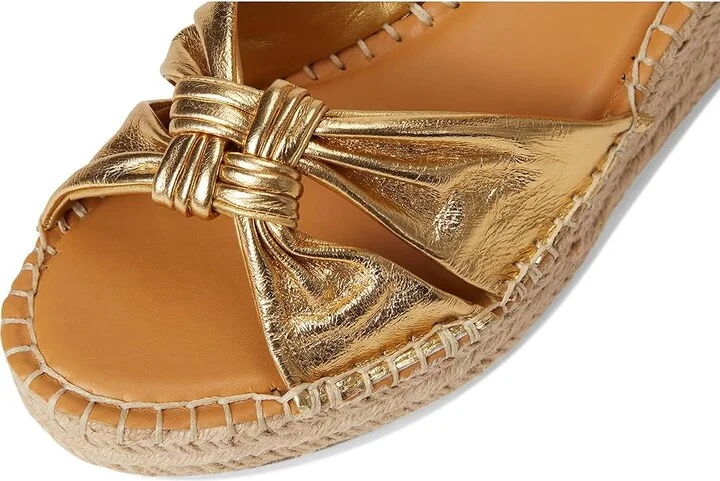 Franco Sarto Clementine Espadrille Sandals Women's Wedge Shoes Gold : 7.5 M, Leather - Image 7