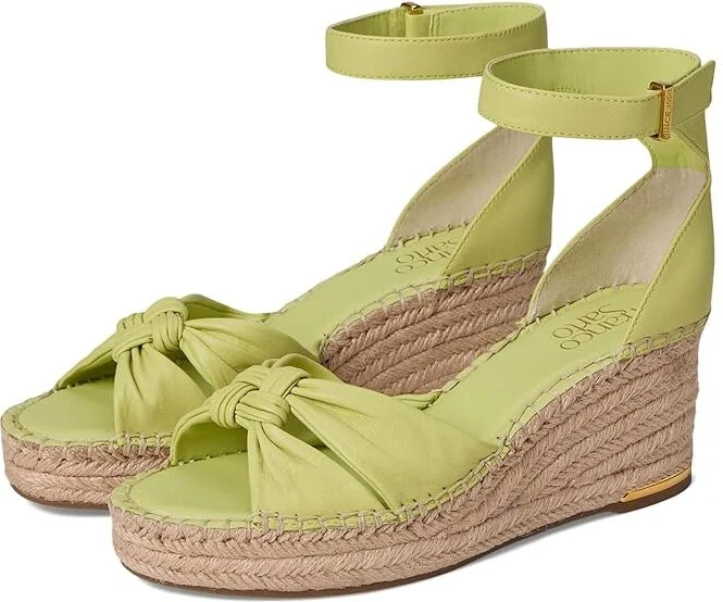 Franco Sarto Clementine Espadrille Sandals Women's Wedge Shoes Green : 7 M, Leather