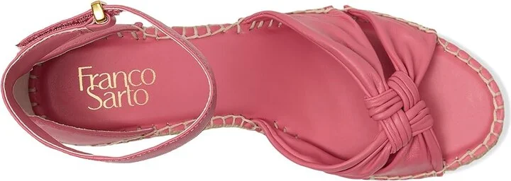 Franco Sarto Clementine Espadrille Sandals Women's Wedge Shoes Strawberry Pink : 9.5 M, Leather - Image 2