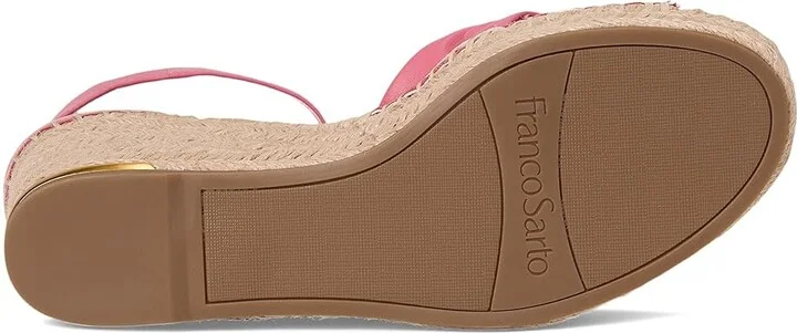 Franco Sarto Clementine Espadrille Sandals Women's Wedge Shoes Strawberry Pink : 9.5 M, Leather - Image 3