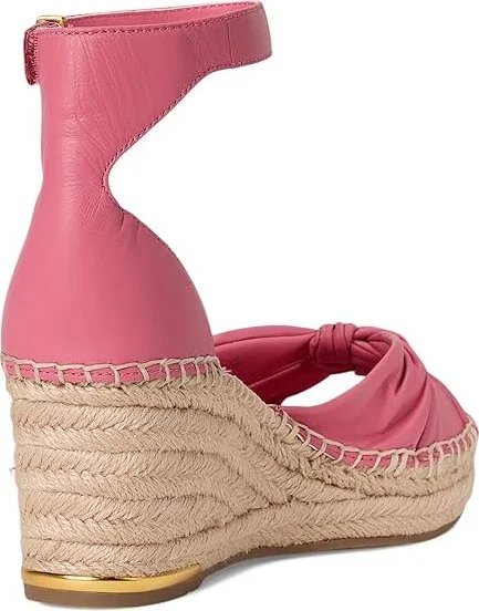 Franco Sarto Clementine Espadrille Sandals Women's Wedge Shoes Strawberry Pink : 9.5 M, Leather - Image 4