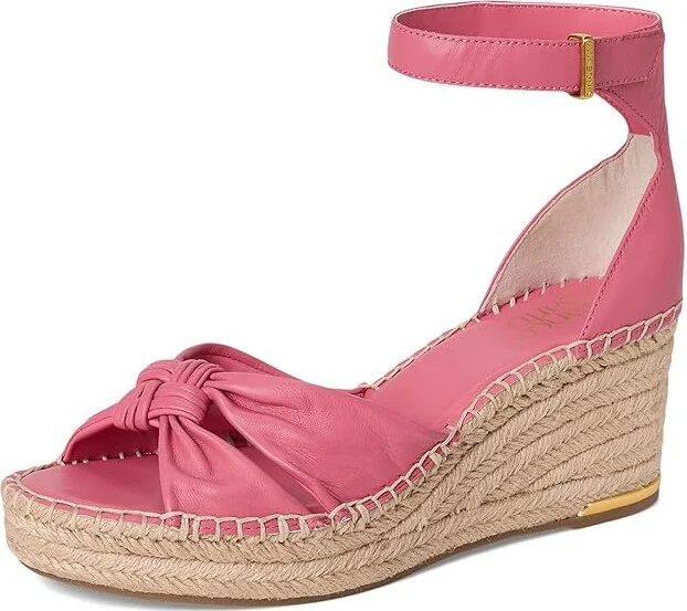 Franco Sarto Clementine Espadrille Sandals Women's Wedge Shoes Strawberry Pink : 9.5 M, Leather - Image 5