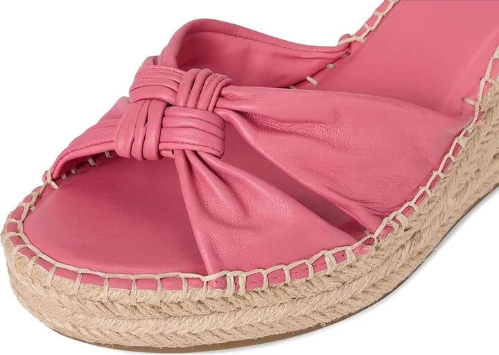 Franco Sarto Clementine Espadrille Sandals Women's Wedge Shoes Strawberry Pink : 9.5 M, Leather - Image 7