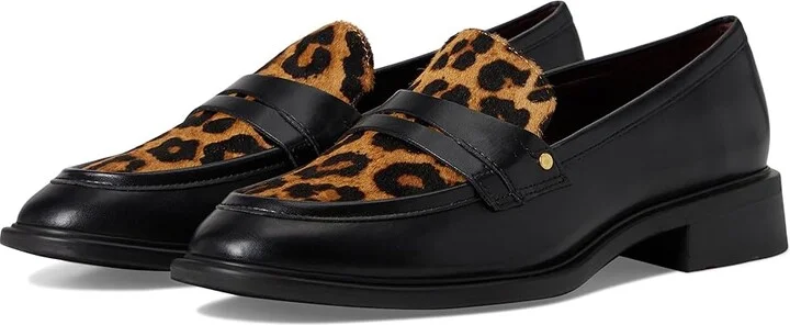 Franco Sarto Edith2 Women's Flat Shoes Black Animal Print : 8.5 M, Faux Leather