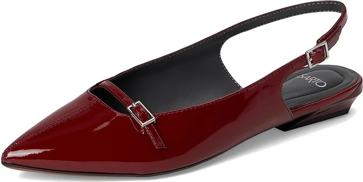 Franco Sarto Emma Women's Dress Flat Shoes Gothic Red : 8.5 M, Leather/Rubber - Image 5