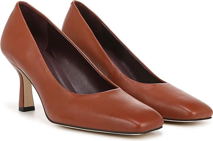 Franco Sarto Flexa Aela High Women's Heels Acorn Brown Leather : 10 M, Leather/Rubber