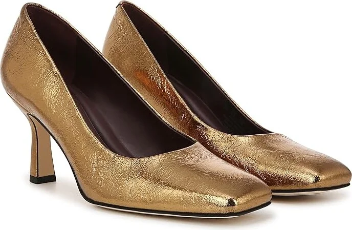 Franco Sarto Flexa Aela High Women's Heels Bronze Leather : 7 M, Leather/Rubber