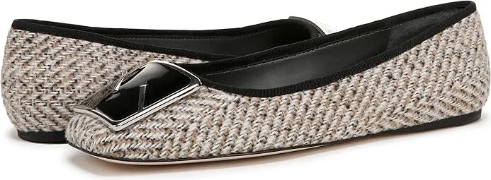 Franco Sarto Flexa Amaya Ballet Women's Flat Shoes Black Tweed Fabric : 5.5 M, Rubber/Textile - Image 5