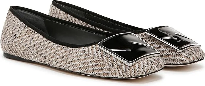 Franco Sarto Flexa Amaya Ballet Women's Flat Shoes Black Tweed Fabric : 5.5 M, Rubber/Textile