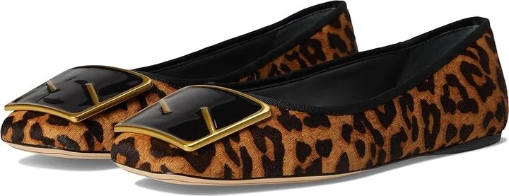 Franco Sarto Flexa Amaya Ballet Women's Flat Shoes Leopard Calf Hair : 6.5 M, Leather/Rubber