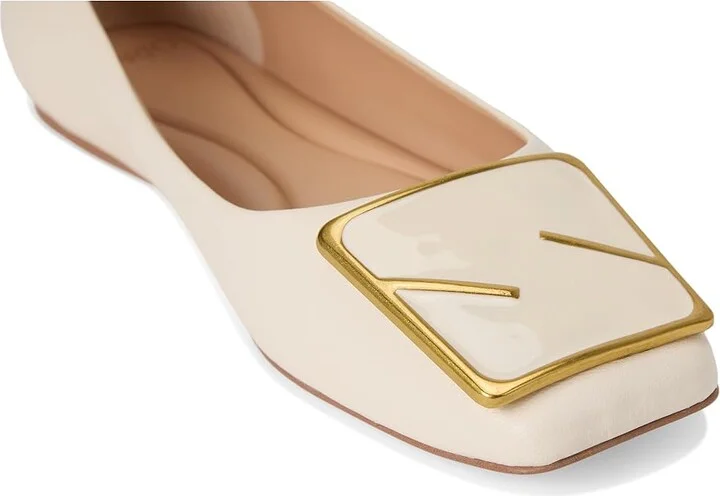 Franco Sarto Flexa Amaya Ballet Women's Flat Shoes Panna White : 7 M, Leather - Image 7