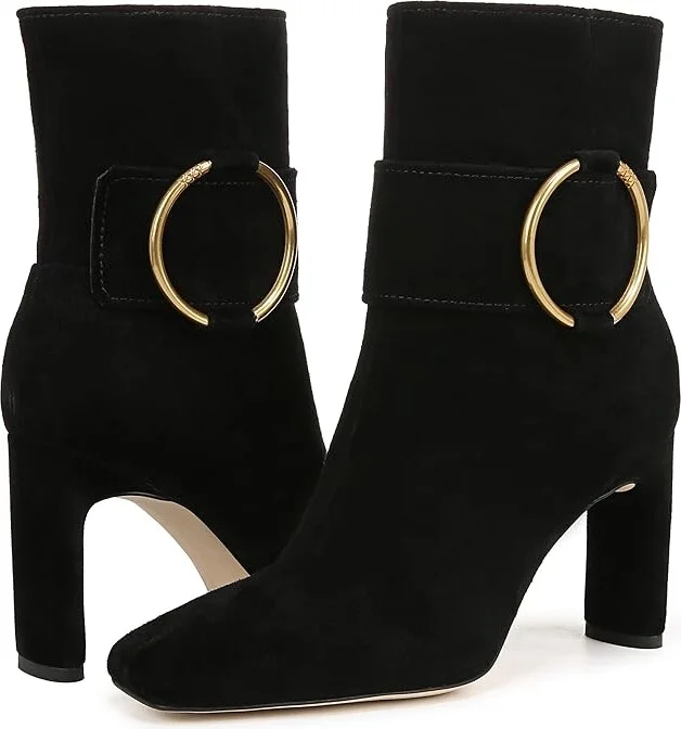 Franco Sarto Flexa Elia Women's Boots Black Suede : 6 M, Leather