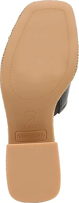 Franco Sarto Florence Fashion Slide Heeled Sandals Women's Sandals Black Leather : 9.5 M, Textile - Image 3