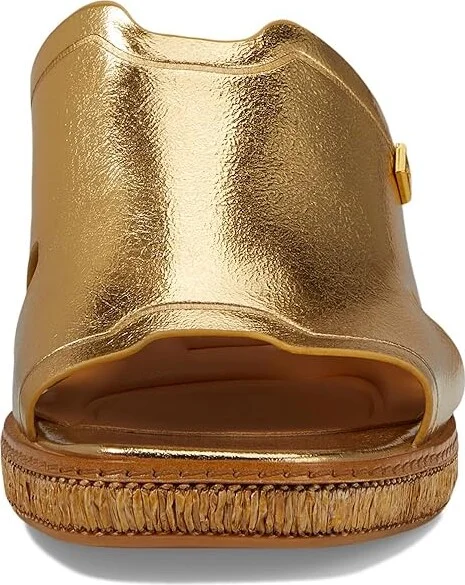 Franco Sarto Florence Fashion Slide Heeled Sandals Women's Sandals Gold Metallic : 9 M, Textile - Image 2