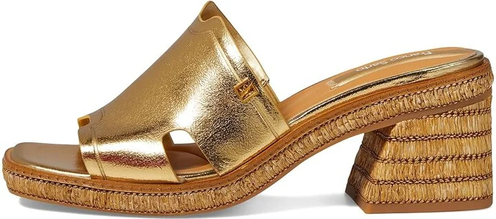 Franco Sarto Florence Fashion Slide Heeled Sandals Women's Sandals Gold Metallic : 9 M, Textile - Image 6