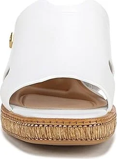 Franco Sarto Florence Fashion Slide Heeled Sandals Women's Sandals White Leather : 10 M, Textile - Image 5