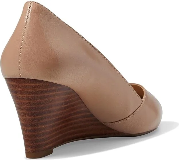 Franco Sarto Frankie Wedge Pumps High Women's Heels Ballet Beige Leather : 9.5 W - Image 4