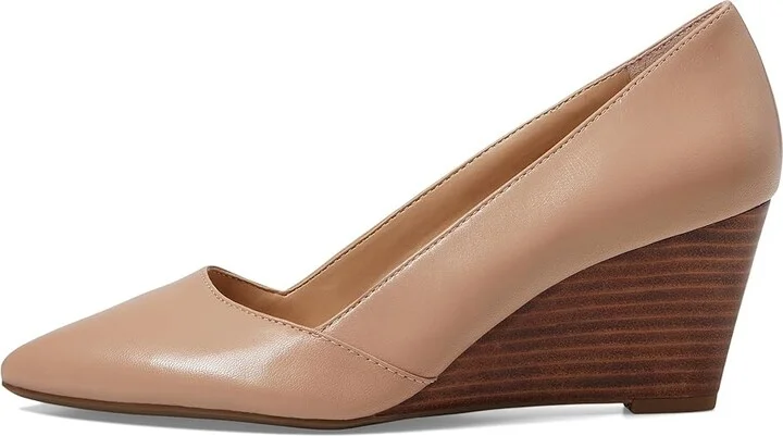 Franco Sarto Frankie Wedge Pumps High Women's Heels Ballet Beige Leather : 9.5 W - Image 5