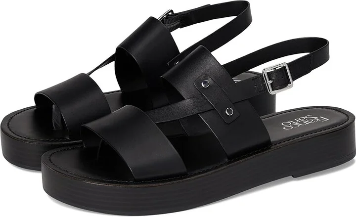 Franco Sarto Genova Women's Wedge Shoes Black : 7 M, Leather