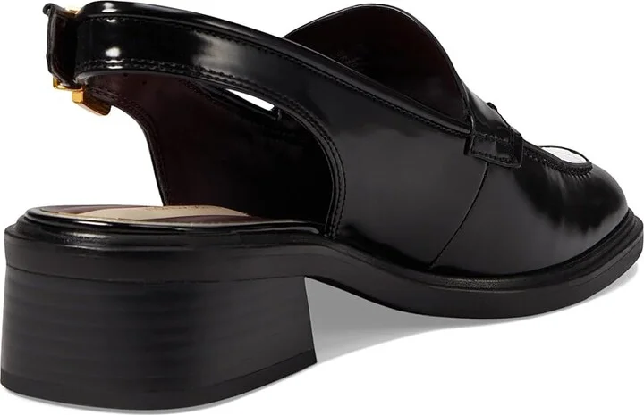 Franco Sarto Giada Slingback Loafers Women's Flat Shoes Black/White Gloss : 5.5 M, Faux Leather - Image 4