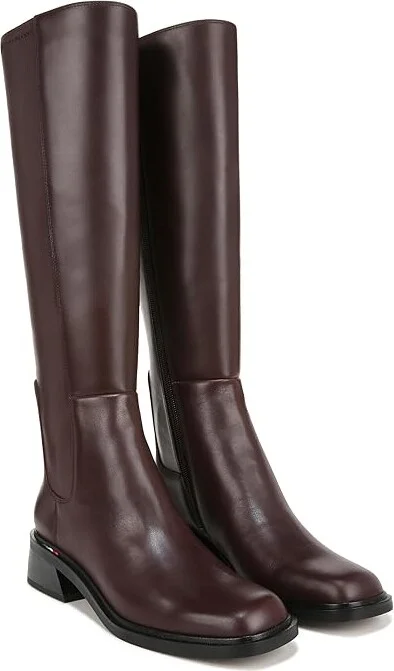 Franco Sarto Giselle High Shaft Boots Women's Boots Castagno Brown Leather Wide Calf : 8.5 M