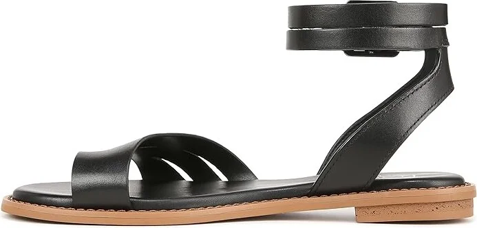 Franco Sarto Greene Ankle Strap Flat Sandals Women's Sandals Black Leather : 5 M - Image 5