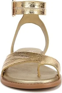 Franco Sarto Greene Ankle Strap Flat Sandals Women's Sandals Gold Metallic : 6.5 M, Leather - Image 4