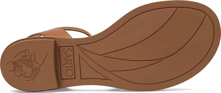 Franco Sarto Greene Ankle Strap Flat Sandals Women's Sandals Tan Brown Leather : 10 M - Image 3