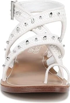 Franco Sarto Ina Strappy Sandal Women's Sandals White Raffia : 6.5 M, Synthetic - Image 4