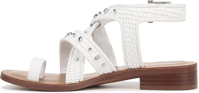 Franco Sarto Ina Strappy Sandal Women's Sandals White Raffia : 6.5 M, Synthetic - Image 5