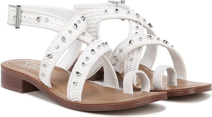 Franco Sarto Ina Strappy Sandal Women's Sandals White Raffia : 6.5 M, Synthetic