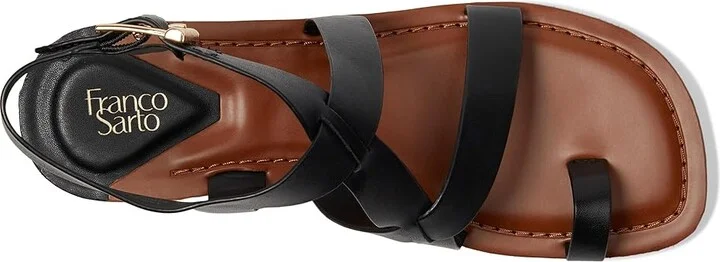Franco Sarto Ina Strappy Sandals Women's Sandals Black Leather : 5 M - Image 2