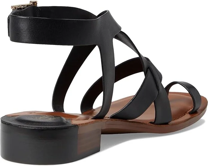 Franco Sarto Ina Strappy Sandals Women's Sandals Black Leather : 5 M - Image 4