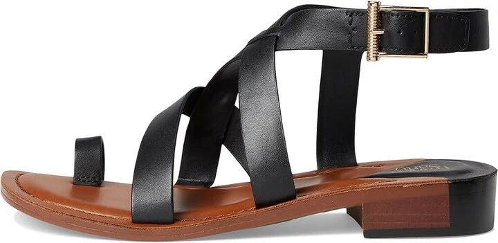 Franco Sarto Ina Strappy Sandals Women's Sandals Black Leather : 5 M - Image 6