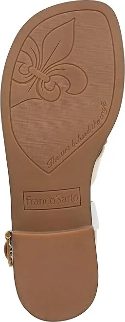 Franco Sarto Ina Strappy Sandals Women's Sandals Ivory White/Tan Leather : 9.5 M - Image 3