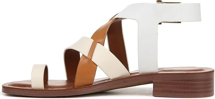 Franco Sarto Ina Strappy Sandals Women's Sandals Ivory White/Tan Leather : 9.5 M - Image 5