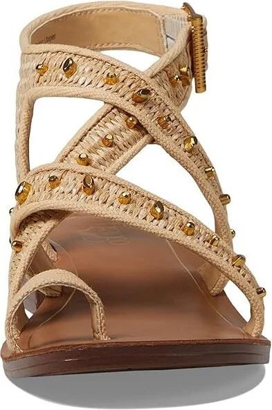Franco Sarto Ina Strappy Sandals Women's Sandals Natural Raffia : 9 M, Leather - Image 2